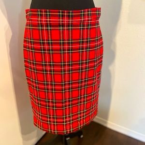 JCrew plaid pencil skirt size 6.